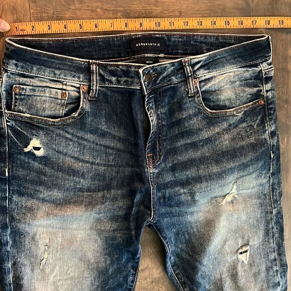 Aeropostale skinny Washed distressed jeans washed 34x32 - Picture 7 of 14